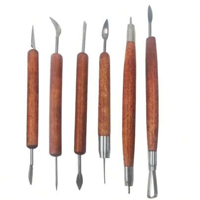 Bộ dụng cụ nặn gốm và đất sét hai đầu 4 món/6 món/35 món/52 món, tay cầm bằng gỗ nhẵn, thích hợp để dập nổi, chạm khắc và tạo hình, tương thích với đất sét mềm, fondant và bột nhào.