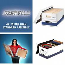 Bankers Box Stor/File Medium-Duty Storage Boxes with Lift-Off Lid Letter 12 Pack 00701 - Blanco/Azul - Ver 1