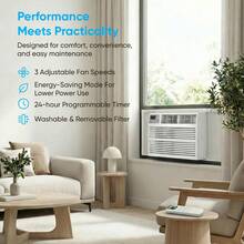10000 BTU Window Air Conditioner With Remote Control, 4 Modes & 3 Fan Speeds, 24H Timer, Quiet Operation, Cools Up To 450 Sq.Ft. For Bedroom, Living Room, Office & Dorm - Xem 5