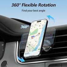 360° Rotatable Magnetic Car Phone Holder, Air Vent Mount Universal Phone Holder With Strong Magnet, One-Handed Operation Suitable For All Phones - Black Air Vent Version - View 6