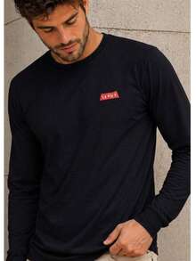 Men's Long-Sleeved Basic T-Shirt, Premium Cotton, Casual Style And Comfort For Everyday Wear. - màu đen - Xem 7