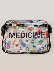 Bolsa de cosméticos transparente de PVC grueso, bolsa transparente amigable con TSA para artículos de viaje esenciales, artículos de tocador, cables, cargadores - Multicolor - Ver 8