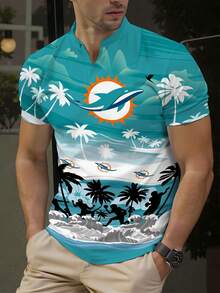 2026N-F-L3D Printed Men's Stand Collar Polo Shirt, Casual, Breathable, Comfortable, Versatile Everyday T-Shirt - 薩特利 - 查看 2