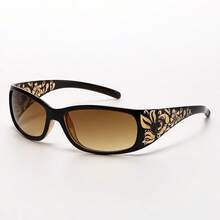 1pc Floral Rhinestone Embellished Oversized Plastic Frame Fashion Glasses - Multicolor - View 2