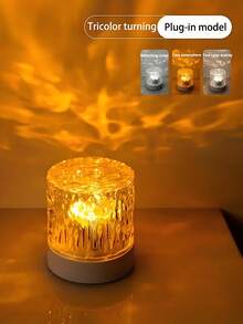 1 Stück Wasser Wellen LED Projektionsleuchte, USB Fernbedienung Atmosphärenlampe, Schlafzimmer Wohnzimmer dekorative Schreibtischlampe, Heim Party kreative ästhetische Beleuchtung, romantische kleine Beleuchtungsarmaturen - Wasserkräuselung - Übersicht 10