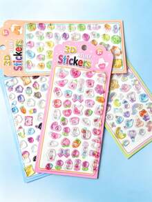Cartoon Animal Embossed Stickers, 3D PVC Decorative Stickers Suitable For Water Bottles, Notebooks, Laptops, Phone Cases - Multiple Colors (style/packaging Random) - View 4