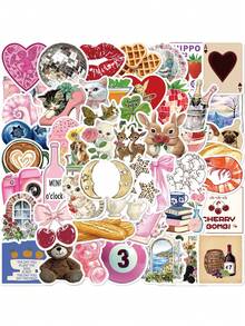 Conjunto de 50 adesivos estéticos à prova d'água inspirados no Pinterest, ideais para garrafas de água, skates, geladeiras, guitarras, cadernos, laptops, celulares, desktops, paredes, capas de celular, álbuns de recortes, decoração de quartos, volta às aulas, decoração de casa, festas de aniversário e presentes de Natal. - 50 unidades - Ver 8