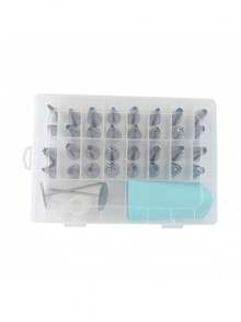 1 Box 38pcs Cake Decorating Set, Stainless Steel Piping Tips, Cake Decorating Tools, Piping Tips With Converter, Piping Bag, Cake Cream Piping Tips, Piping Nails, Piping Scissors, Piping Stand, Piping Tray, Piping Gun, Piping Clip, Baking Tools, Petal Tray, Cake Cream Stand, Baking Tools, Cream Transfer Tools, DIY Baking Tools, Kitchen Tools, Suitable For Cakes, Cupcakes - Multicolor - View 10