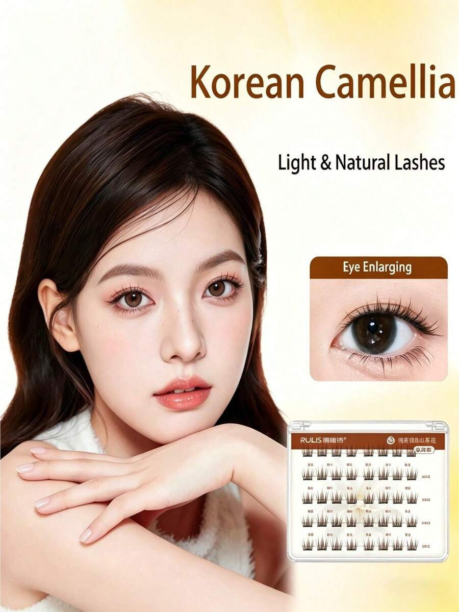 40 Pcs Lash Clusters Individual Lashes, Dual Eye-Widening, Instant Big Eyes, Natural Youthful Look, Soft Wispy DIY Eyelash Extensions For Low-Set Eyes - View 1