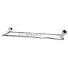 60cm LUXURY DOUBLE TOWEL RAIL SHELF HOLDER ROUND DESIGN  BATHROOM WALL - C - View 1