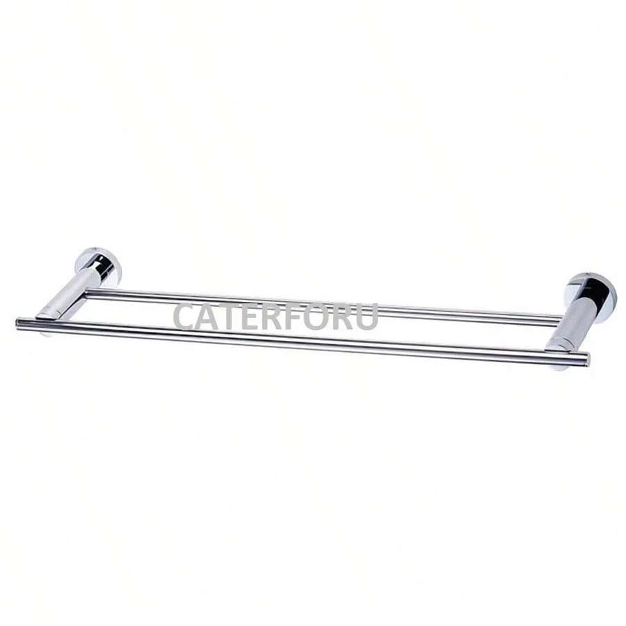 60cm LUXURY DOUBLE TOWEL RAIL SHELF HOLDER ROUND DESIGN BATHROOM WALL - C - View 1