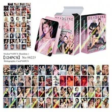 127/124張 K-POP BLACK P1NK 3rd Mini Album DEADLINE 照片卡，JENN1E、R0SÉ、L1SA、JIS00 周邊 LOMO 小卡，雙面收藏卡，完美粉絲禮物，裝飾收藏支持卡冊，粉絲見面會必備卡片 - 黑色 - 查看 7