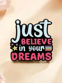 1pc Niche Inspirational Text Brooch, Suitable For Clothes, Bags, Self-Use, Gift-Giving To Spread Warmth, Versatile, Effortlessly Enhances Outfits, Lightweight Accessory - Multicolor - View 8