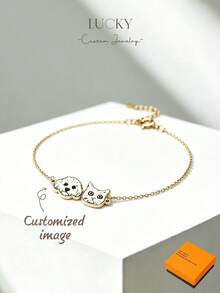 Personalized Pet Portrait Bracelet, Pet Memorial Bracelet, Customized Pet Photo Jewelry, Pet Missing Memorial Bracelet, Cat & Dog Bracelet, And Gifts For Her, All Can Be Customized In A Minimalist Daily Style. The Product Includes A Gift Box, Suitable As A Valentine's Day Gift, Birthday Gift, Mother's Day Gift, And Everyday Gift.,Jewellery For Ladies - Pet Portrait Bracelet - View 1