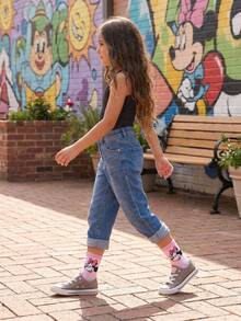 5 đôi tất trẻ em chủ đề Disney, hình chuột Minnie và chuột Mickey dễ thương, tất mềm mại, thoáng khí, thích hợp cho bé gái và học sinh. - Nhiều màu - Xem 2