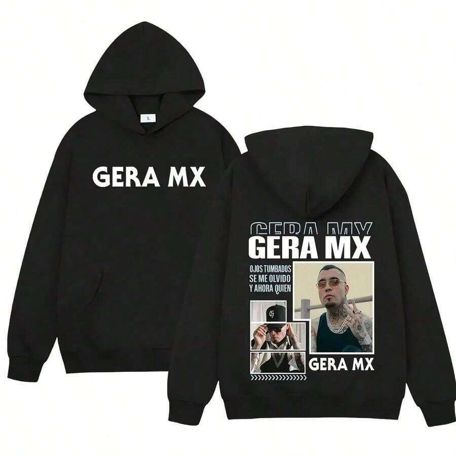 2026 New Women's Sweatshirt Rapper Gera Mx Music Lover Pullovers Mens Men Casual Y2K Hoodie Gothic Clothing Spring Autumn Long2026 Cozy Winter Essential & Casual Chic - Black - View 1