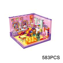 Multiple Styles Girly-Themed Realistic Indoor Scene Mini Particle Building Blocks, Street View House Assembly Model, High-Difficulty Handmade DIY Puzzle Decor, Stress-Relief Collectible Creative Gift Toy - Multicolor - View 17