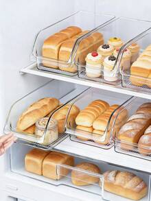 1pc/Set Stackable PET Transparent Storage Box - Multipurpose Container Suitable For Bread, Pastries, Cakes, Fruits, Vegetables, Snacks And Eggs | Applicable For Kitchen, Dining Room, Bakery And Home - Transparent - View 4