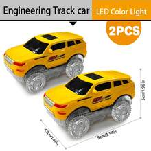 Coche de juguete de pista Flexible mágico eléctrico para niños, coche de ingeniería, juguetes educativos para niños, tren, juguetes para niños, regalo de cumpleaños - 2 coches-GC - Ver 13