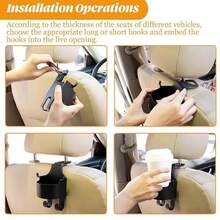 Multi-Function Car Seat Back Storage Hook, Cup Holder & Phone Holder, Hanging Organizer Suitable For Most Car Backseats - A - View 6