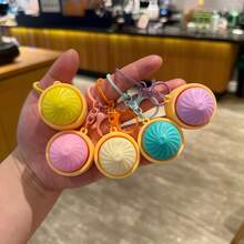 1pc Steamed Bun Shaped Keychain, Cute Personalized Small Gift, Suitable As Stress Relief Squeeze Toy, Birthday Gift, Party Favor - one-size - View 2