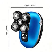 CGECGE Electric Shaver, Electric Bald Head Shaver, Rotary Shaver, IPX6 Waterproof, Wet And Dry Use, Easy To Clean, Contour To The Face, Floating Head, Screen Display, Type-C Charging, Underarm, Leg, Arm, Body Hair Removal Tool, Holiday Gift. - 藍色(單一機器) - 查看 3