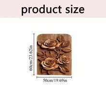 1pc/4pcs/6pcs/10pcs Faux Wood Carving Rose Pattern Plush Chair Cover, Removable Short Plush Fabric Chair Slipcover, Chair Back Protector, Suitable For All Seasons, Holiday Decor, For Dining Room, Living Room, Office, Hotel - Multicolor - View 2