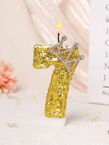 Gold Crown Number Candles, Sparkling Birthday Cake Candles, Princess & Queen Birthday Candles, Party Candle Decorations Suitable For Holidays, Gatherings, Birthday Parties, Birthday Cake Decorations - View 13