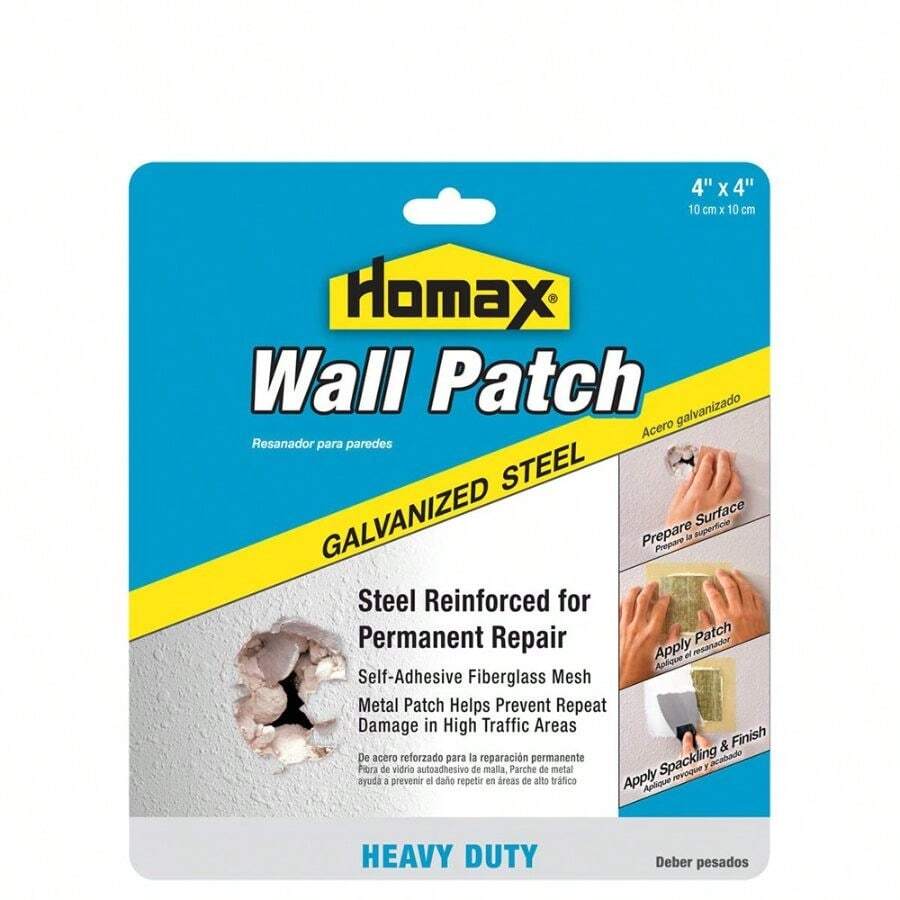 Homax 41072055048 Galvanized Steel Wall Patch, 4x4, Heavy Duty Patch - Heavy Duty Steel + 4x4 In. - View 1