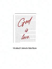 1pc Frameless "God Is Love" Inspirational Scripture Wall Art Print, Vintage Minimalist Christian Poster For Bedroom, Dorm, Living Room, Back To School, Funky Posters, Room Decor, Gift - Inspirational Quotes - View 11