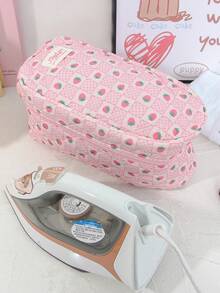 1 pieza Bolsa de almacenamiento de hierro acolchada con estampado floral, organizador de viaje portátil para plancha con cierre de cremallera, bolsa de almacenamiento de herramientas para el hogar, estuche protector para plancha de vapor, asa plegable reutilizable y decorativa, compatible con la mayoría de las planchas, perfecto para uso doméstico y escapadas de fin de semana, viajes - Multicolor - Ver 9
