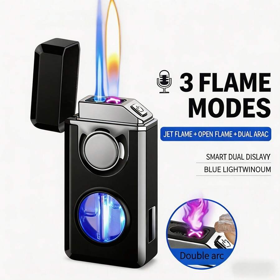Smart Voice-Activated Windproof Lighter, 3 Flame Levels, Fluorescent – Perfect Men's Gift For Australia - Xem 1