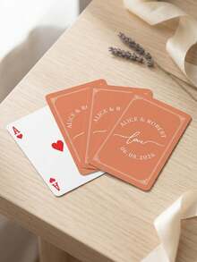 Bộ bài cưới cá nhân hóa và sổ lưu niệm thay thế, bài poker khắc tên riêng, quà tặng cưới tối giản, thiết kế chữ cái đầu. - Nhiều màu - Xem 6