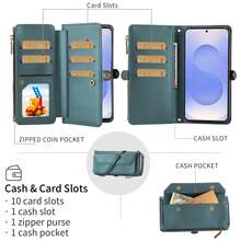 1 chiếc ốp lưng điện thoại đa năng có khe đựng thẻ và dây đeo chéo, tương thích với Apple 17 Pro Max/ A16, chất liệu giả da. - màu xanh lá - Xem 3