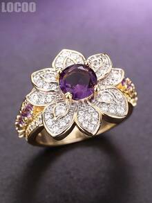 1 pièce Bague avec pierre de cubic zirconia cubique romantique, convient aux femmes, idéale pour le mariage, les fiançailles, les anniversaires, cadeau de la Saint-Valentin - 1# - Voir 11