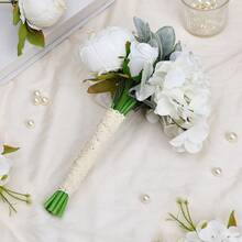 婚礼捧花、伴娘捧花、人造白色和粉色伴娘捧花、派对仪式、周年纪念、餐桌中心装饰 - 彩色 - 查看 8