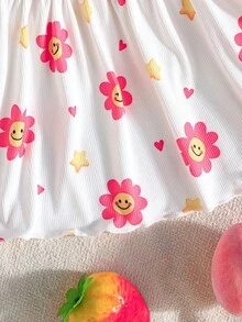 新生女宝宝礼盒套装，可爱草莓太阳印花连衣裙+吊带裙两件套，夏季 - 彩色 - 查看 10