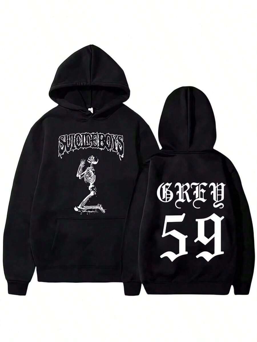 2026 New Popular Short Sleeve 2025 Autumn_Winter New Suicideboyss G59 Hoodie Suicideboy Music Hoodie Casual Fashion Hoodie Daily Street Warm Hoodie - 黑色 - 查看 1