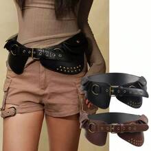 Retro Waist Bag Belt, American Style Wide Waist Belt, Denim Jeans Accessory, Fashion Versatile European And American Solid Color PU Leather Waist Strap - Fanny Pack - View 7