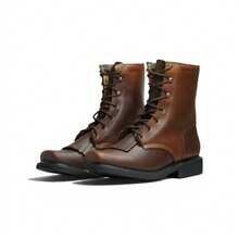 Genuine Leather Cattleman Style Barb Shoes With Comfortable Insole, Non-Slip Sole, Light And Comfortable - Brown - View 3