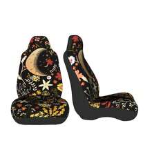 2 piezas Cubiertas de asiento de coche con símbolos celestiales impresos, cómodas y transpirables de seda de hielo, adecuadas para todas las estaciones, fácil cuidado y lavables a máquina, decoración interior del coche - Fundas para asientos - Ver 4