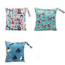 3pcs Cartoon Print Waterproof Wet Bag, 28x30cm Single Zipper Reusable Storage Bag, Suitable For Cloth Diapers, Baby Swimwear And Wet Clothes, With Handle Design For Travel, Beach, Gym - Multicolor - View 8
