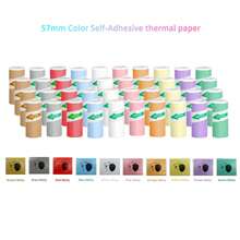 Papel autoadhesivo térmico de color 57*25mm, papel de etiquetas de oficina, papel de impresión de etiquetas, compatible con mini impresoras, adecuado para impresoras sin tinta, notas de estudio, trabajo, fotos y memorandos - Ver 2