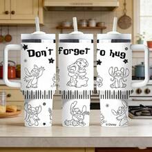 1 cốc giữ nhiệt dung tích lớn có tay cầm hiệu Disney, in hình nhân vật Stitch dễ thương, cốc thép không gỉ cách nhiệt chân không kèm ống hút, 1200ml, đóng hộp có mã chống hàng giả. - Mũi khâu - Xem 4