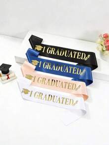 1 pieza "Me Gradué" Chal de Graduación, Accesorio para Fiesta/Celebración Escolar, Accesorio para Fotos, Regalo de Graduación, Regalo para Amigos, Familia, Regalo de Graduación, Regalo de Regreso a Clases - Multicolor - Ver 6