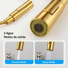 Modern And Elegant Single Lever Kitchen Faucet With Pull-Out Sprayer - Gold - View 4