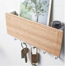 1 chiếc móc treo chìa khóa gắn tường, đa năng, dùng để đựng đồ lặt vặt trong gia đình, bằng gỗ. - Nhiều màu - Xem 6