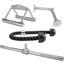 BalanceFrom Tricep Press Down & LAT Pulldown Attachments ,Cable Machine Accessories,With V Handle, Rotating Bar, Tricep Rope, V-Shaped Bar,For Home Gym - A - View 1
