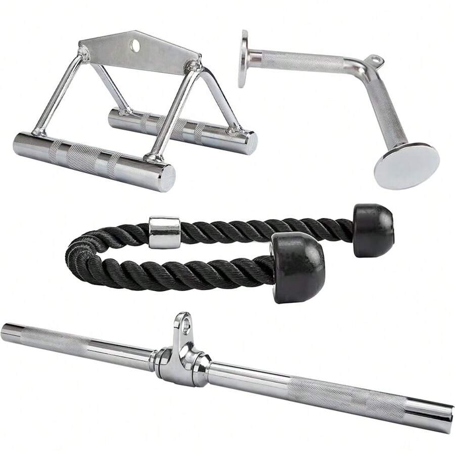BalanceFrom Tricep Press Down & LAT Pulldown Attachments ,Cable Machine Accessories,With V Handle, Rotating Bar, Tricep Rope, V-Shaped Bar,For Home Gym - A - View 1