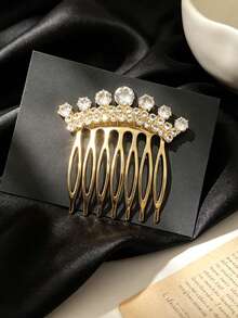 1pc Women's Side Comb, Rhinestone Hair Clip, Bridal Hair Accessory, Suitable For Casual Daily/Vacation Party/Wedding/Bridesmaid Bride Headpiece - Multicolor - View 7